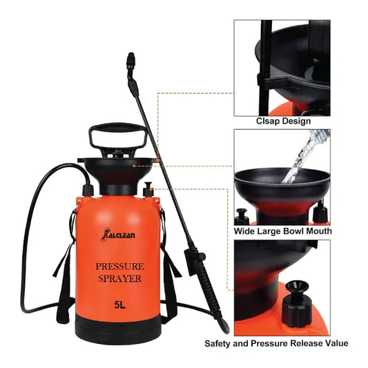 5 Liter Transparent Pressure Water Sprayer Bottle